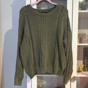 torrid olive cable knit sweater Size 2 firm